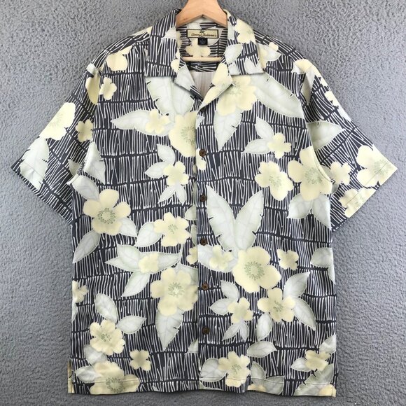 TOMMY BAHAMA Mens 100% Silk Floral Hawaiian Shirt size S - Picture 1 of 7